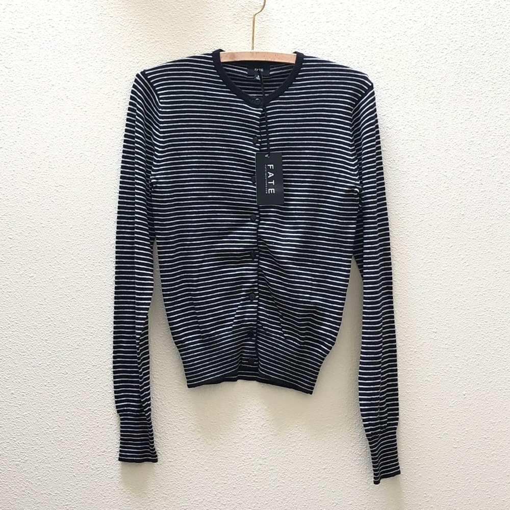 NEW Stitch Fix Fate Striped Knit Cardigan Sweater S - Picture 3 of 7